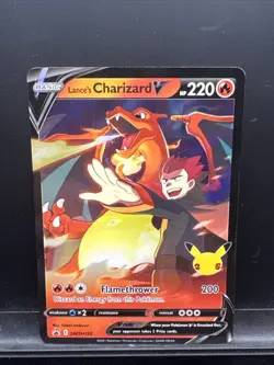 Pokemon Lance's Charizard V Celebrations SWSH133 Black Star Promo - Image 1