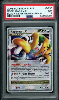 2008 Pokemon Diamond & Pearl Regigigas Lv.X Holo Black Star Promo DP30 PSA 7 NM - Image 1