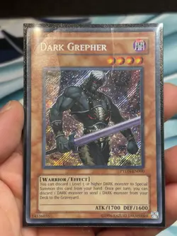 Yu-Gi-Oh Dark Grepher PTDN-EN000 Secret Rare Unlimited Edition DAMAGED - Image 1