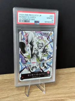 One Piece Starter Deck Ex Gear 5 St21 #001 Monkey D. Luffy Alternate Art PSA 10 - Image 4