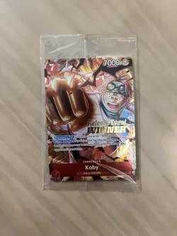 Koby (OP12 Release Event Winner) One Piece Promotion Cards Foil - SEALED P-092 - Image 1