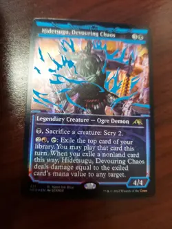 Hidetsugu, Devouring Chaos (Neon Blue) Kamigawa: Neon Dynasty Foil - Image 1