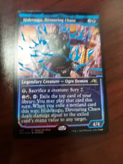 Hidetsugu, Devouring Chaos (Neon Blue) Kamigawa: Neon Dynasty Foil - Image 2