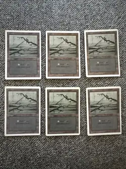 6x Swamp Vintage WOTC (MTG 3rd Edition) Magic The Gathering Old School - Image 1