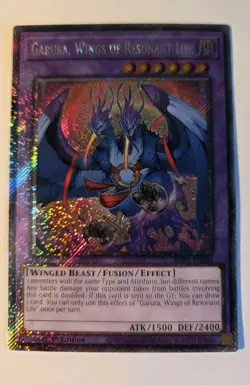 YUGIOH Platinum Secret Rare RA02-EN024 Garura, Wings of Resonant Life 1st Editio - Image 1