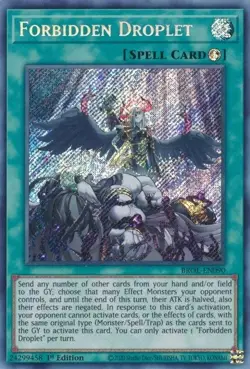 YUGIOH FORBIDDEN DROPLET SECRET RARE 1ST NM BROL-EN090 - Image 1
