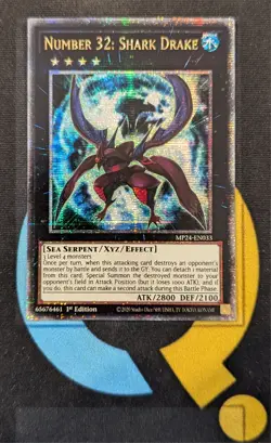 MP24-EN033 Number 32: Shark Drake Quarter Century Secret Rare YuGiOh - Image 1