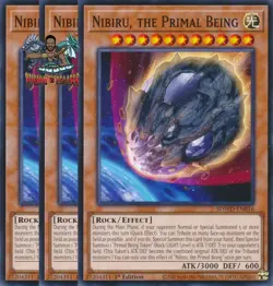 Yugioh! 3x Nibiru, the Primal Being SDWD-EN016 Common NM - Image 1