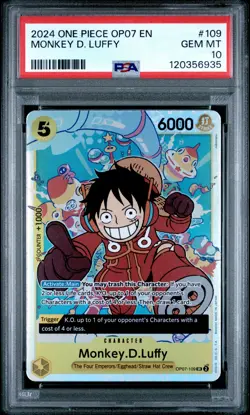 2024 ONE PIECE OP07-500 YEARS IN THE FUTURE #109 MONKEY D. LUFFY PSA 10 - Image 1
