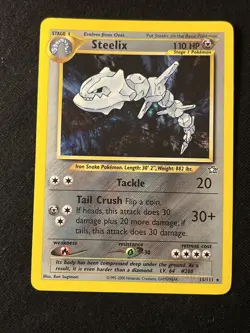 Steelix 15/111 Unlimited - Holo Rare Pokemon Card - Neo Genesis - NM/LP - Image 1