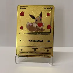 Gold Metal Eevee Pokemon Card-Collectible Gift Display！lovely‌ - Image 2