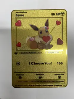 Gold Metal Eevee Pokemon Card-Collectible Gift Display！lovely‌ - Image 3