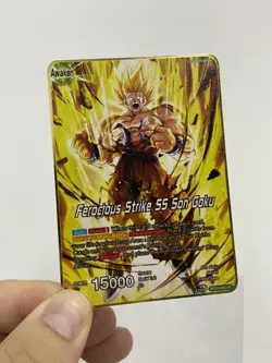 Ferocrops Strike SS Son Goku Metal Dragon Ball Gift Display Card-Collectible - Image 1
