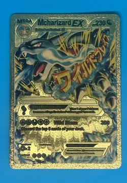 Pokemon Gold Foil Fan Art Card MCharizard EX - Image 1