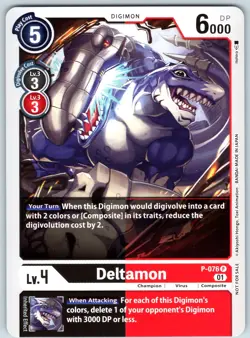 Deltamon Promo Digimon Promotion Cards Normal P-076 P NM - Image 1