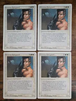4x MTG Veteran Bodyguard ⭐LP Slight Warp ⭐Revised Edition ⭐16 HQ PICS Magic x4 - Image 1