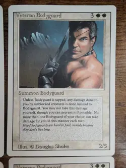 4x MTG Veteran Bodyguard ⭐LP Slight Warp ⭐Revised Edition ⭐16 HQ PICS Magic x4 - Image 4