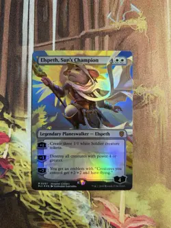 Elspeth, Sun's Champion (Borderless) [Bloomburrow Commander] Foil Near Mint - Image 1