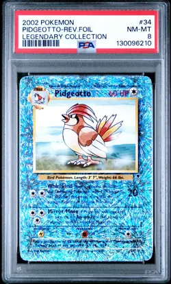 2002 Pokemon Pidgeotto #34 Legendary Collection Reverse Holo PSA 8 - Image 1