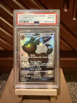 2019 POKEMON SUN & MOON HIDDEN FATES SV69/SV94 SHINY UMBREON GX- PSA 8 - Image 1