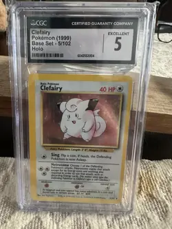 1999 Pokemon Clefairy Base Set #5/102 Holo CGC 5 - Image 1