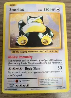 Pokemon TCG Snorlax XY179 Ultra Rare Holo Black Star Promo - Image 1