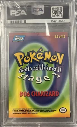 1999 topps pokemon charizard #6 movie edition psa 8 - Image 2