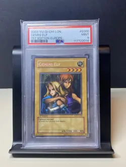Yu-Gi-Oh! TCG Gemini Elf LON-E000 1st Edition Secret Rare PSA 9 (Europe) - Image 1
