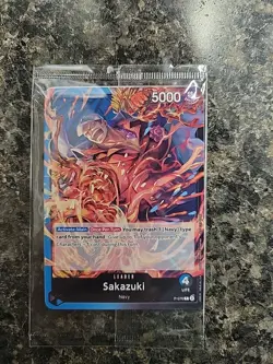 One Piece TCG Sakazuki Leader P-076 English Sealed Promo Pack+Sanji Promo P-068 - Image 1