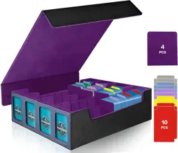 MTG Trading Card Storage Box Fits 3200+ Cards Commander Deck Case 4 Display Wind - Image 1