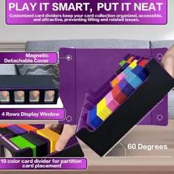 MTG Trading Card Storage Box Fits 3200+ Cards Commander Deck Case 4 Display Wind - Image 4