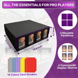 MTG Trading Card Storage Box Fits 3200+ Cards Commander Deck Case 4 Display Wind - Image 5