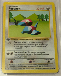 Porygon 1st Edition #39 Shadowless Pokemon Card Base Set Card PSA 8 Vintage - Image 2