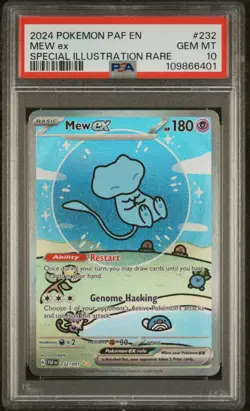 2024 POKEMON PAF EN-PALDEAN FATES SPECIAL ILLUSTRATION RARE #232 MEW EX PSA 10 - Image 1