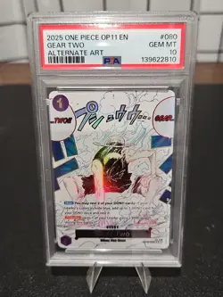 One Piece Gear Two a Fist of Divine Speed Alt Art OP11-080 PSA 10 - Image 1