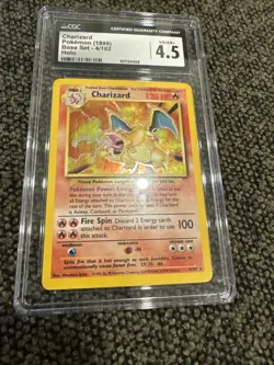 CGC 4.5 Charizard 1999 Base Set 4/102 Holo Pokemon Card - Image 4