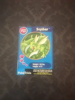 Scyther #123 Poke'Trivia Pokemon Card Mewtwo Strikes Back Movie - Image 1