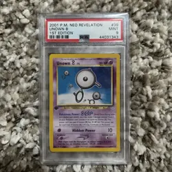 1st Edition Unown B 39/64 - Pokemon Neo Revelation WoTC Card - PSA 9 - Image 1