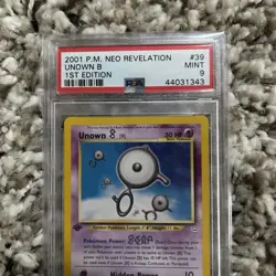 1st Edition Unown B 39/64 - Pokemon Neo Revelation WoTC Card - PSA 9 - Image 3