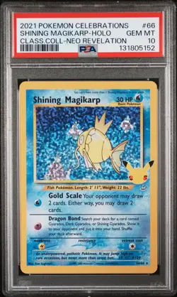 2021 POKEMON CELEBRATIONS CLASSIC COLL #66 SHINING MAGIKARP-HOLO PSA 10 - Image 1