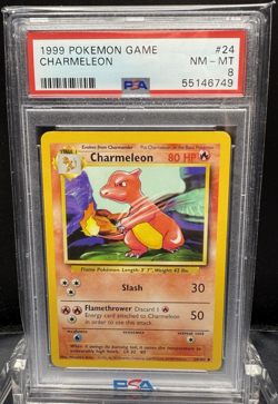 1999 POKEMON GAME CHARMELEON #24 PSA 8 - Image 1
