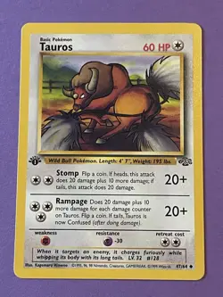 1st Edition Tauros Pokemon TCG Jungle Set 47/64 Uncommon NM+ - Image 2