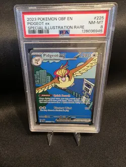 2023 Pokemon OBF en Pidgeot EX Sir 225/197 PSA 8 Mint - Image 2