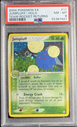 2004 Pokemon EX Team Rocket Returns 11 Jumpluff Holo PSA 8 NM-MT - Image 1