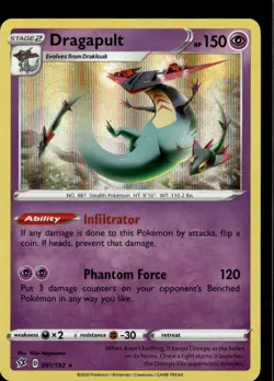 Pokemon Dragapult 091/192 Rebel Clash Holo Rare - Image 1