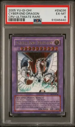 PSA 6 CYBER END DRAGON ULTIMATE CRV-EN036 CYBERNETIC REVOLUTION YUGIOH ENGLISH - Image 1