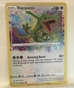 Rayquaza 138/185 Vivid Voltage Amazing Rare Holo Pokemon Card NM - Image 2