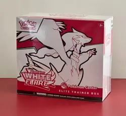 New Sealed Scarlet Violet Pokemon Center White Flare Elite Trainer Box ETB Cards - Image 1