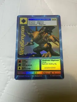 Digimon CCG MetalGreymon Bandai DW-01 Vintage Card 1999 Digital Monsters - Image 1