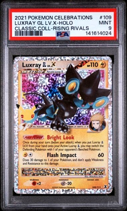 PSA 9 MINT 2021 POKEMON CELEBRATIONS CLASSIC COLLECTION #109 LUXRAY GL LV.X HOLO - Image 1